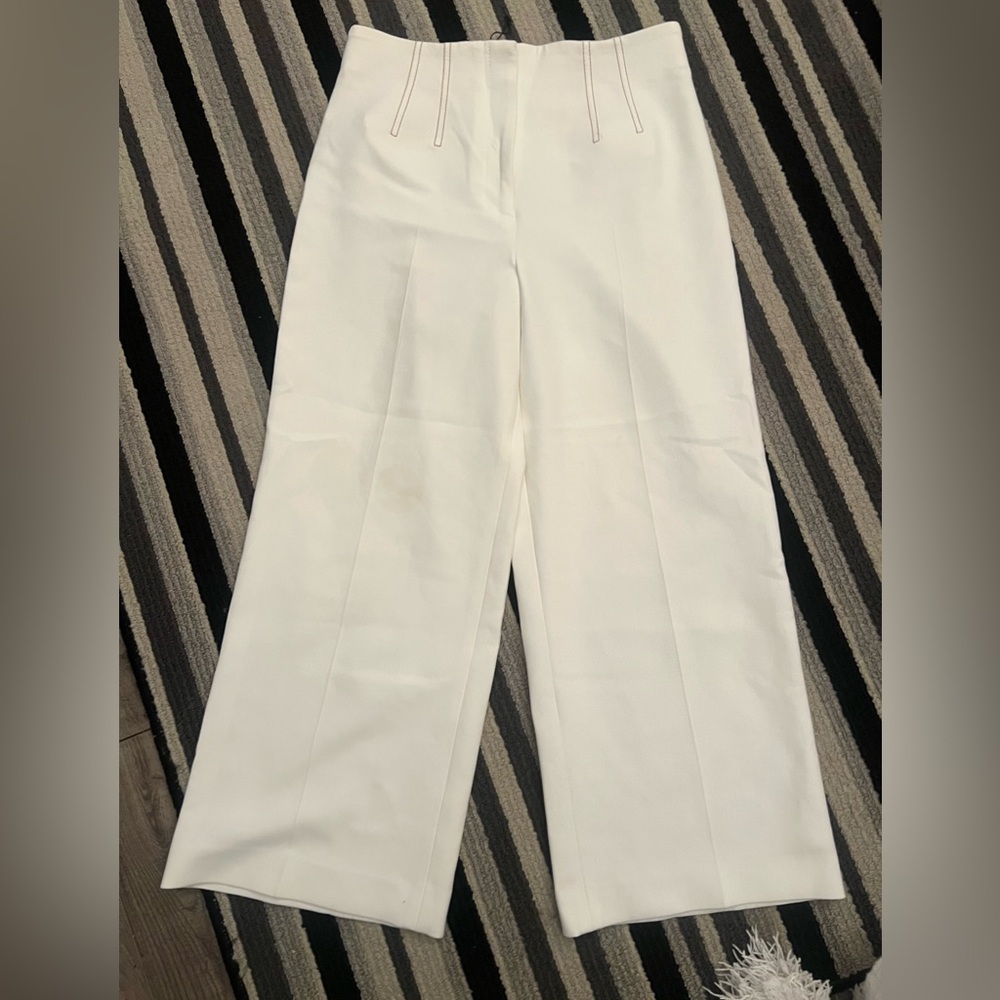 Veronica Beard White Wide-Leg Pants